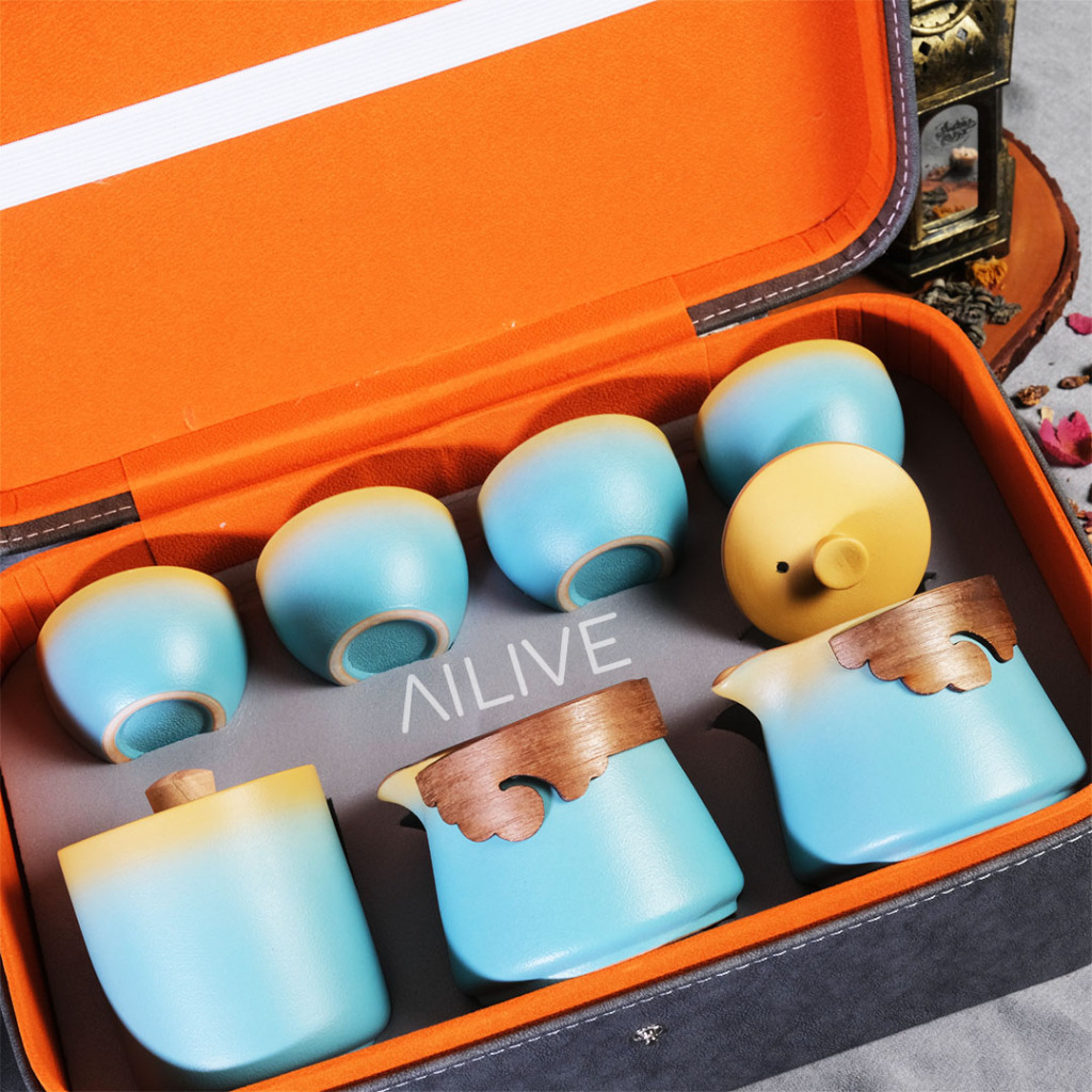 

[Ailive] Hampers GOLDEN Tea Set Kado Murah Souvenir Keramik Box Kotak Premium Gift Unik