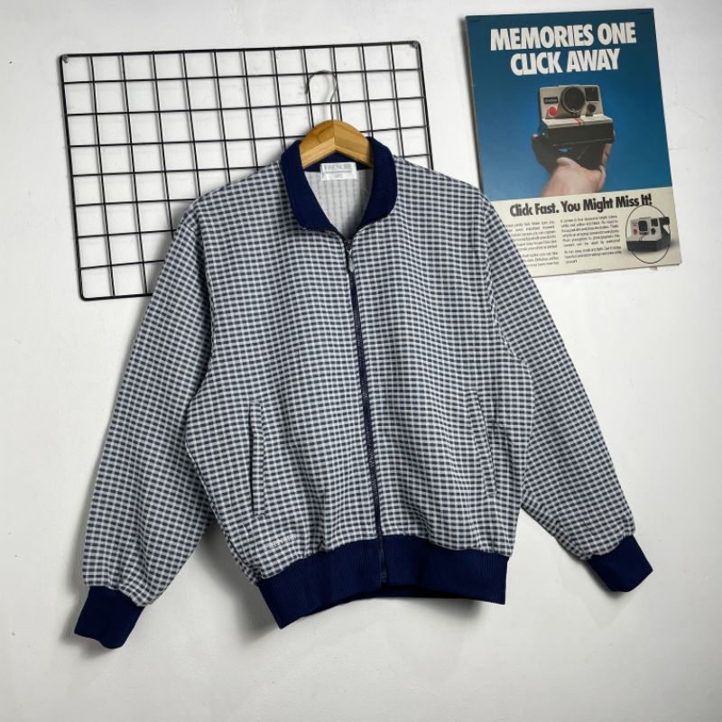 JAKET VINTAHE ASICS, TARTAN JAKET SECOND ORIGINAL, BOMBER HARRINGTON