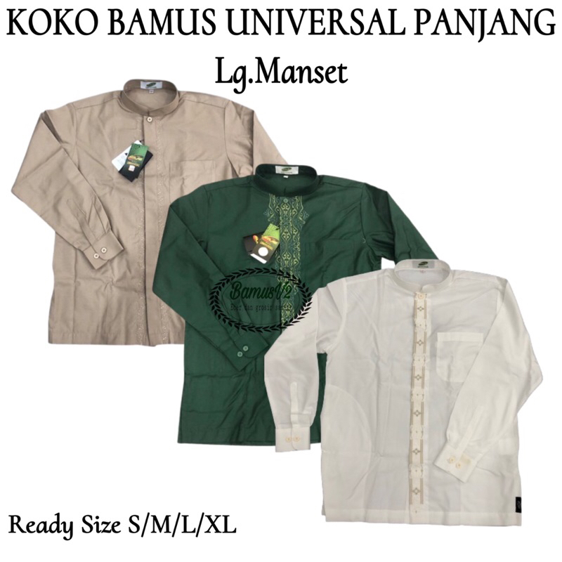 Baju Koko Atlas Bamus Universal Lengan Panjang Manset S - XL