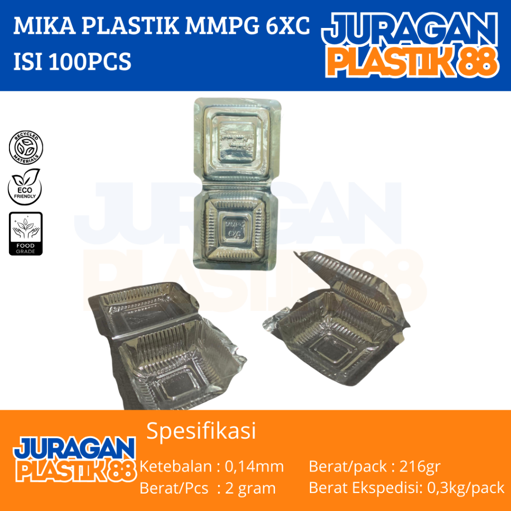 Mika Plastik MMPG 6xc | Mika Kue Makanan Uk 6XC @100pcs