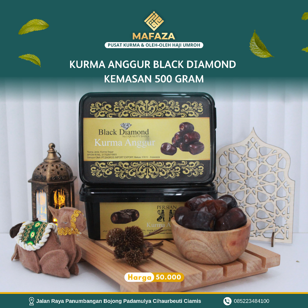 

Kurma premium black diamond kemasan 500g
