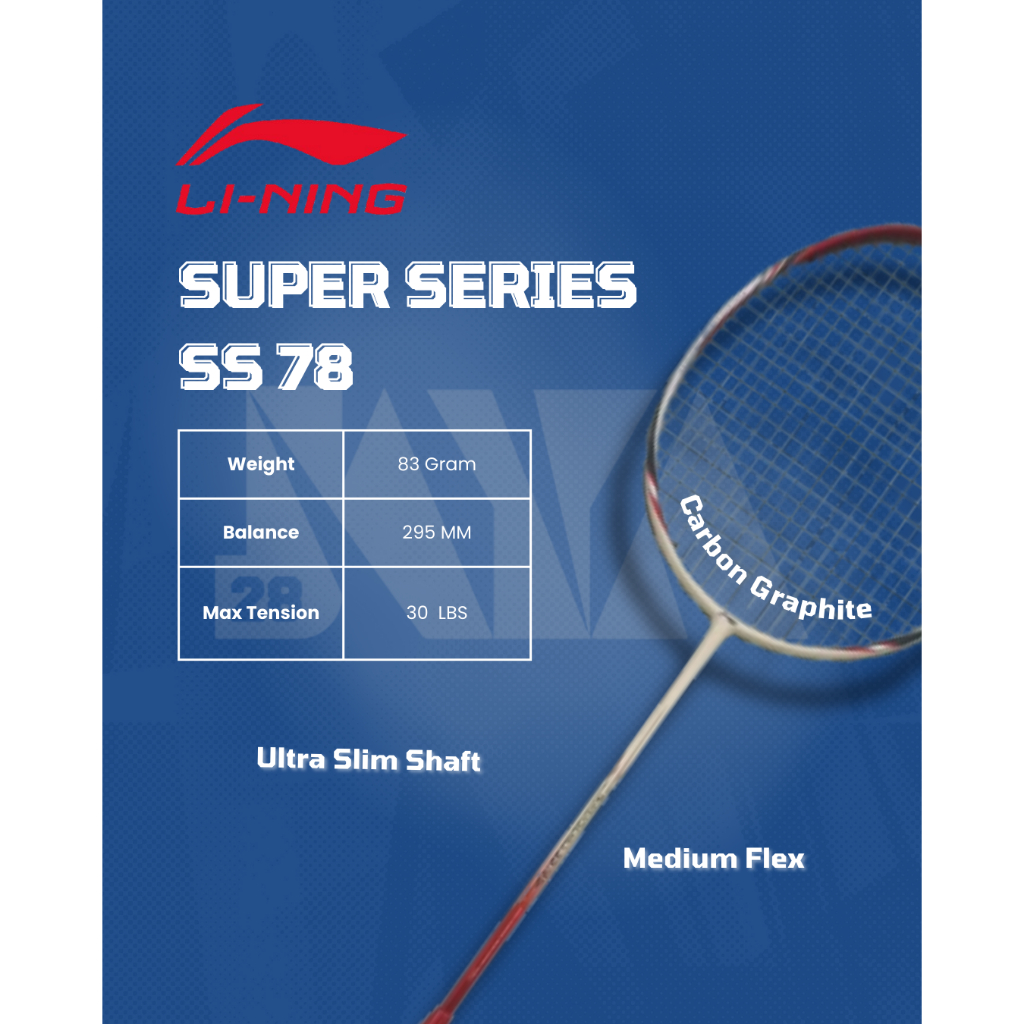 Raket LINING SUPER SERIES SS78 G4 MERAH ORIGINAL