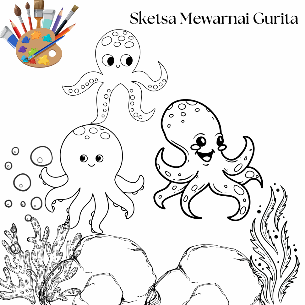 

Sketsa Mewarnai Model Gurita S/M/L