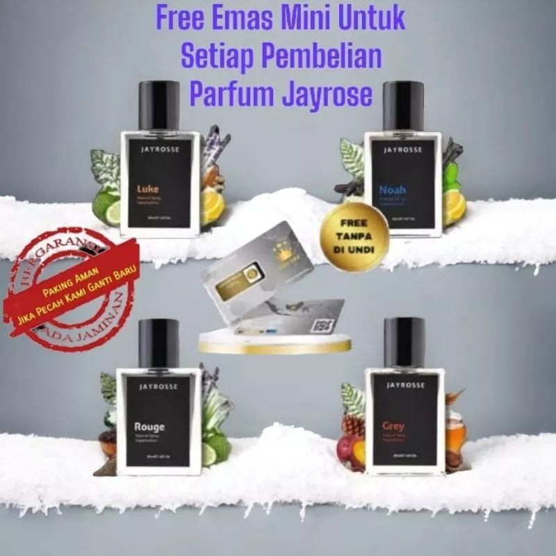 [FREE EMAS] Parfum JAYROSSE 30ml Parfum Pria Parfum Cowok Parfum Grey Parfum Rounge Parfum Noah Parf