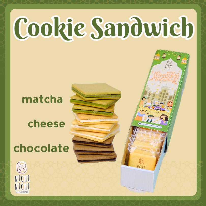 

((Tasyi Approved)) Matcha / Choco / Cheese Cookie Sandwich - Kue Kering Green Tea Matcha Jepang Enak BESTSELLER!! Nichi Nichi by Farine