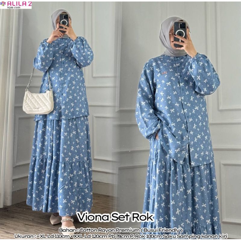 Viona Set Rok | Setelan Rok Rayon Viona | Set Lebaran Viona