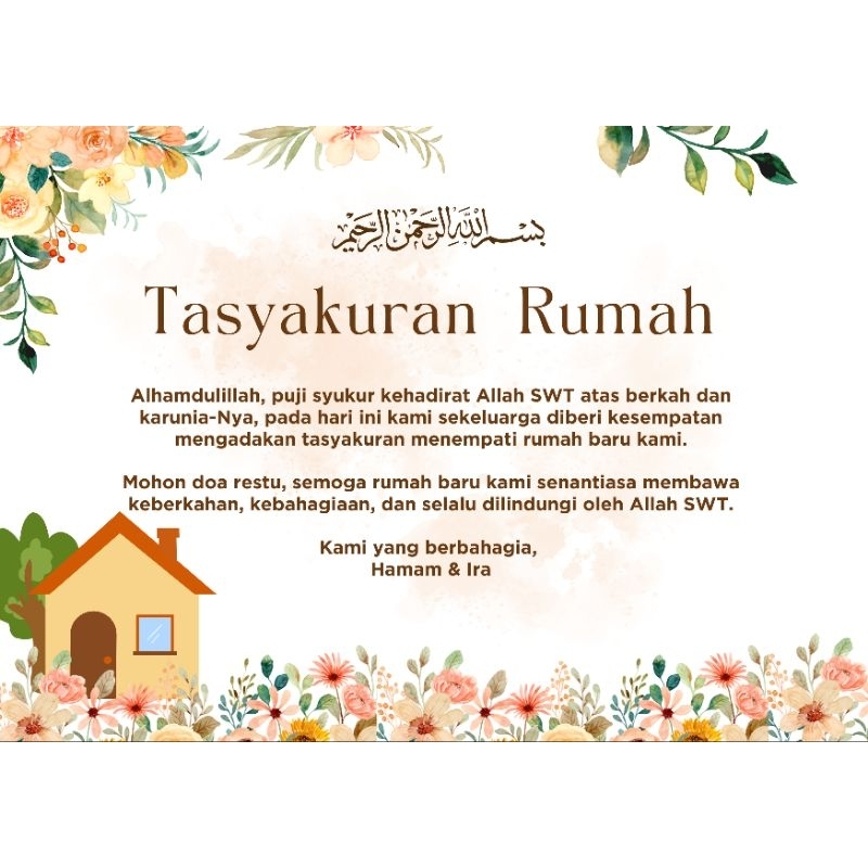 Kartu / Stiker / Sticker Selametan / Tasyakuran / Syukuran Pindah Rumah  / Rumah Baru