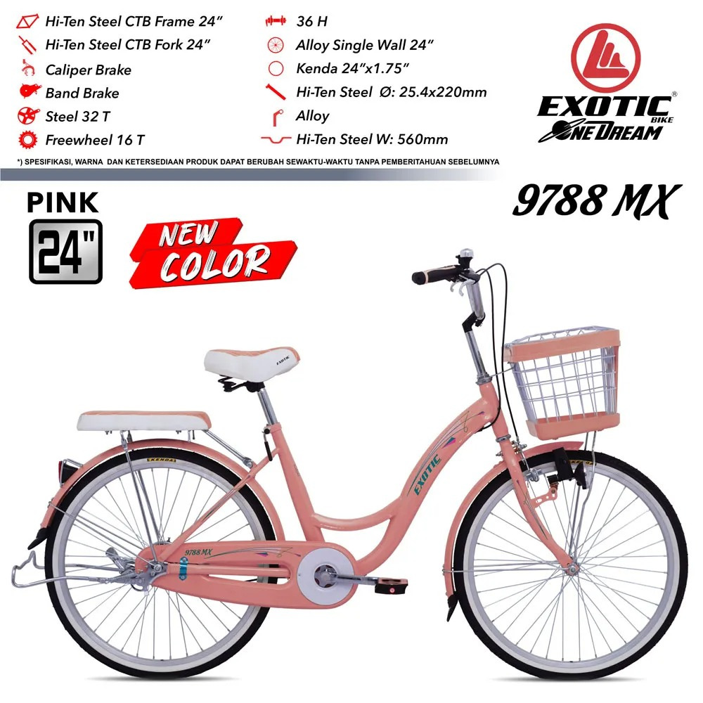 EXOTIC 9788MX 20 inch & 24 inch Sepeda Cewek Keranjang City Bike CTB
