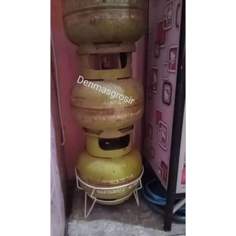 (Cod) Tatakan Tabung Gas Alfiji 3Kg / Dudukan Tabung Gas Alfiji / Rak Alfiji Anti Karat