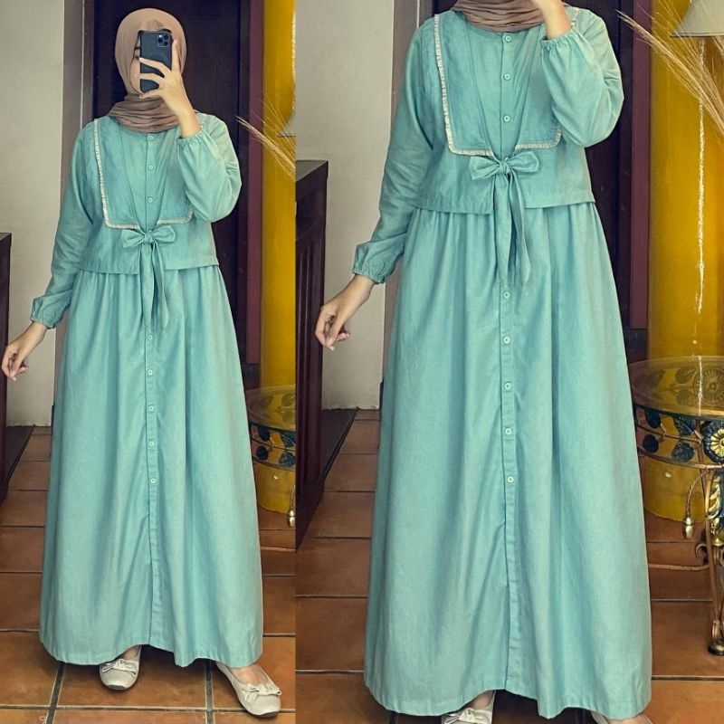 BAJUSAGALAYA - Dress Gamis vest  Pita Kriwil Dada