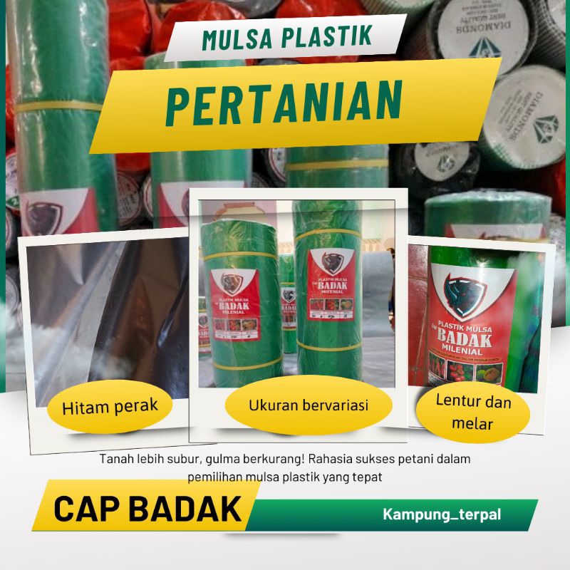 mulsa plastik MELAR mulsa pertanian 1 roll CAP BADAK sangat lentur dan melar