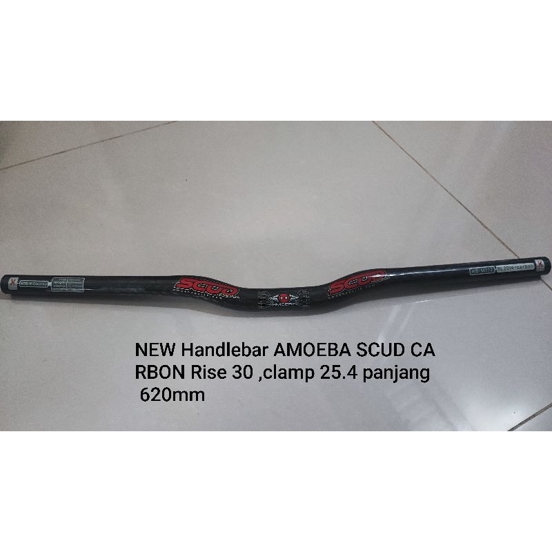 Handlebar Seli City bike AMOEBA SCUD CARBON Rise 30 panjang 620 ,clamp 25.4