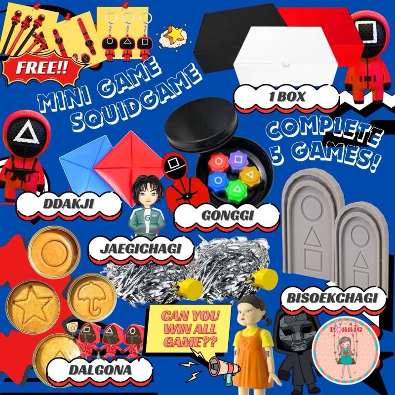 Mainan Squid Game Season 2 Lengkap/Mini game squidgame ddakji gonggi jaegi dalgona candy flying
