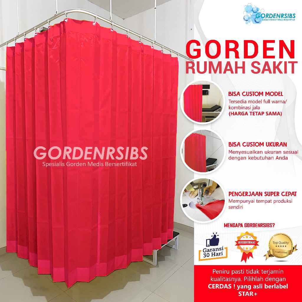 HARGA GORDEN JENDELA-BENTUK TIRAI PEMBATAS RUMAH SAKIT-TIRAI BAHAN POLYESTER