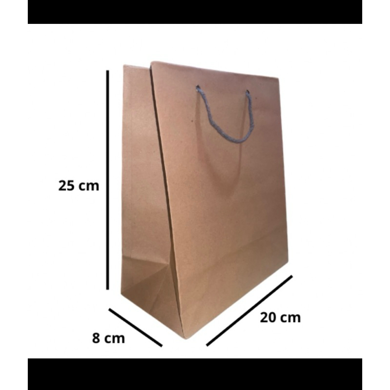 

Paper Bag Coklat Polos Tebal uk 20x8x25