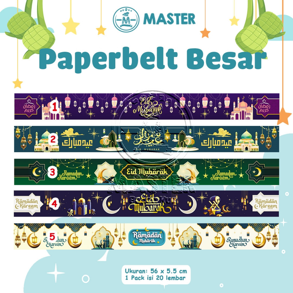 

Paper Belt Lebaran Besar / Pita Lebaran Idul Fitri Ramadhan [1 Pack]