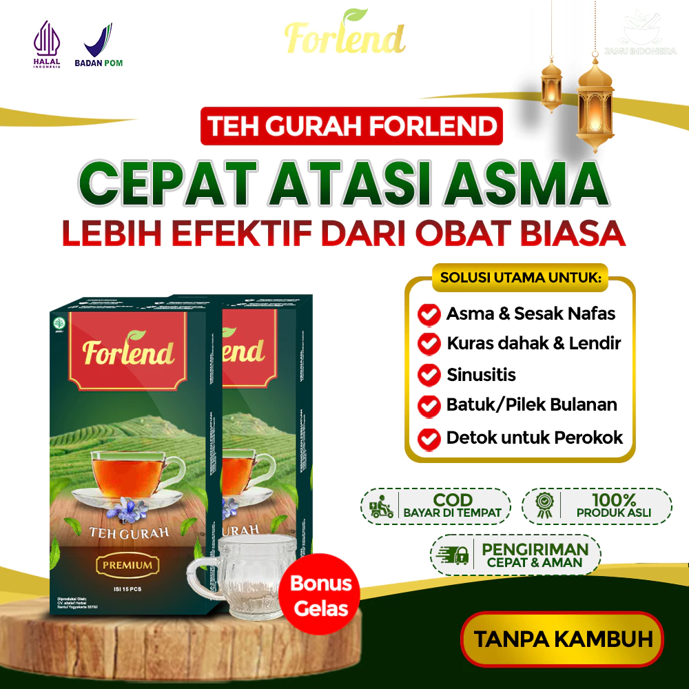 

FORLEND - Teh Gurah Kuras Dahak & Lendir, Obat Asma, TBC, Sinusitis BPOM HALAL 100% ALAMI TANPA KIMIA