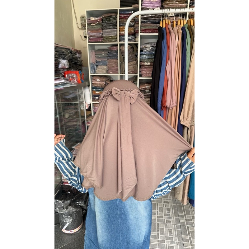 282 JILBAB ANAK RICIS SIRIA TALI PITA MOIRA JERSEY SUPER/ HIJAB MOIRA SIRIA ORI BY BUNYAMIN