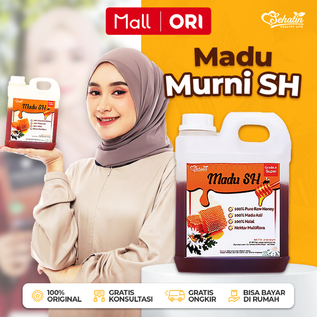 

Sehatin Madu Murni Asli Multiflora 1 kg Original Grade A Super Natural Raw Honey - Pure Honey