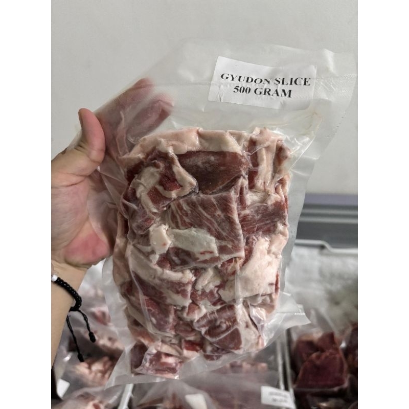 

Gyudon slice 500gr/daging tipis/sukisuki bbq daging gyudon slice kemasan 500gr