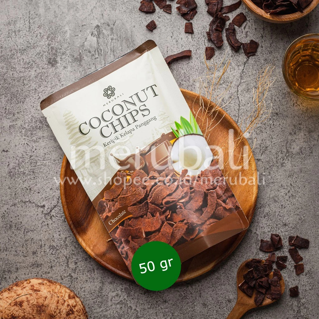 

Merubali Coconut Chips 50gr - Keripik Kelapa Panggang