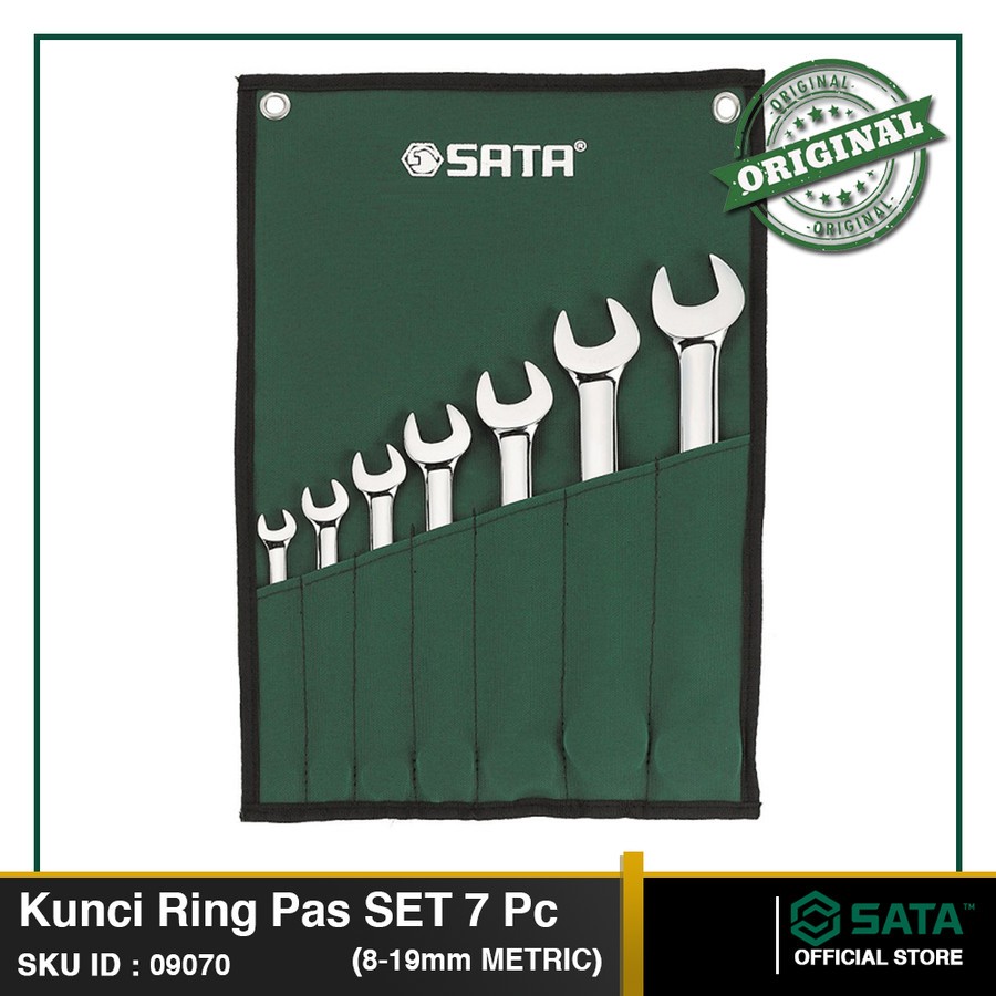 SATA - Combination Wrench SET 7 Pcs METRIC Kunci Ring Pas 09070 SATA TOOLS