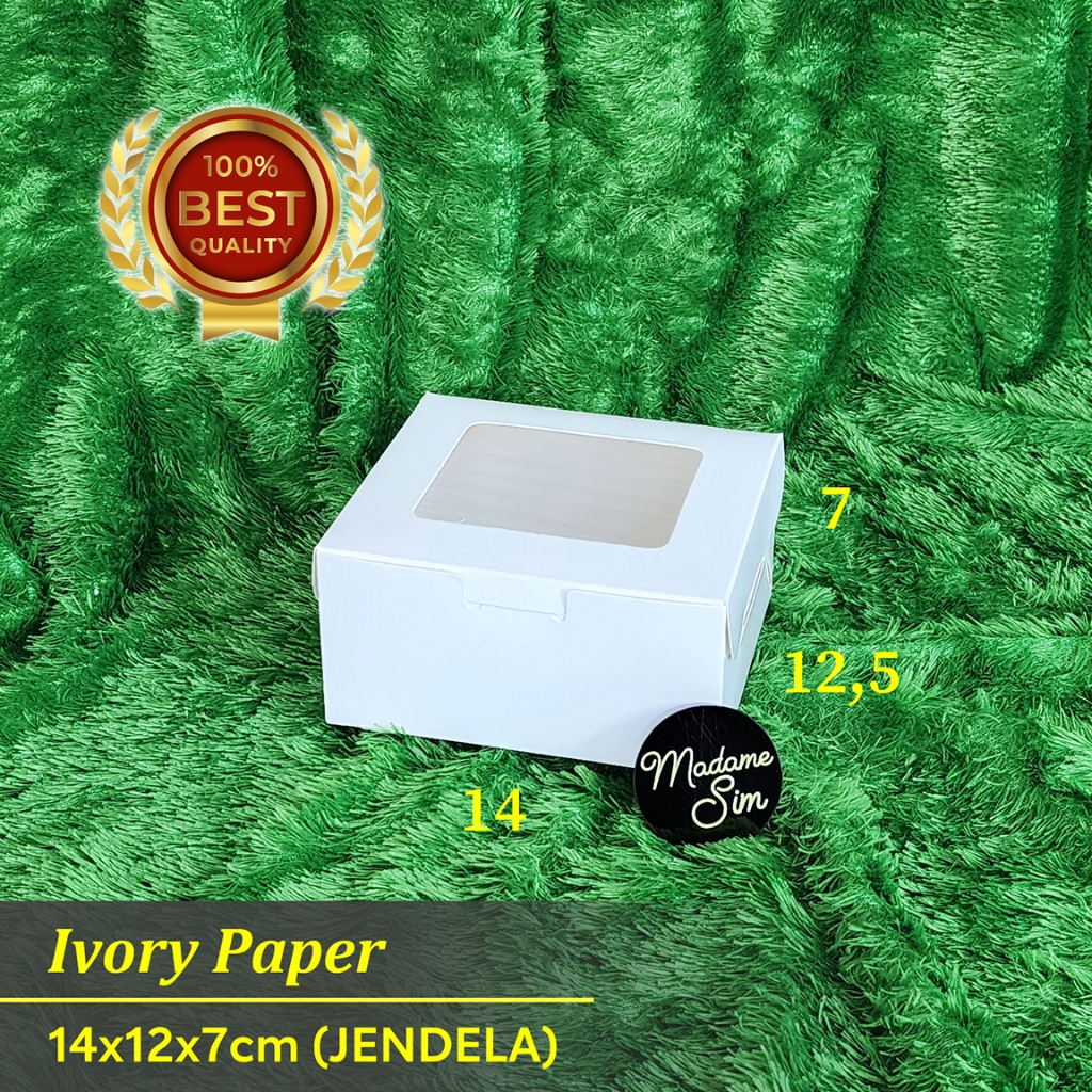 

BOX IVORY - SNACK BOX LAMINASI - DUS ROTI - KARDUS 14x12x7 - JENDELA (ISI : 10 PCS)