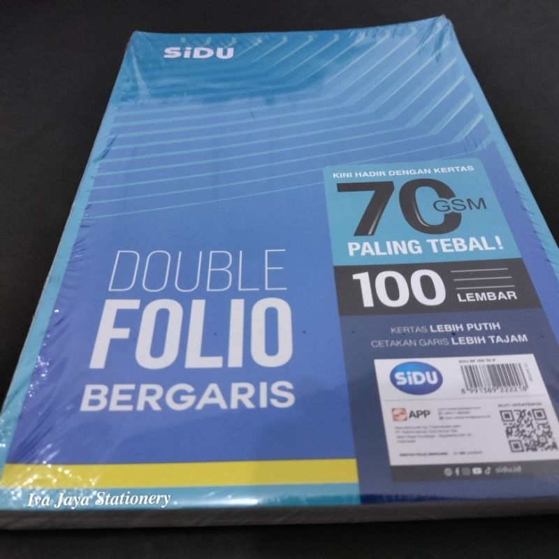 

50 Lembar Kertas Double Folio Bergaris SIDU