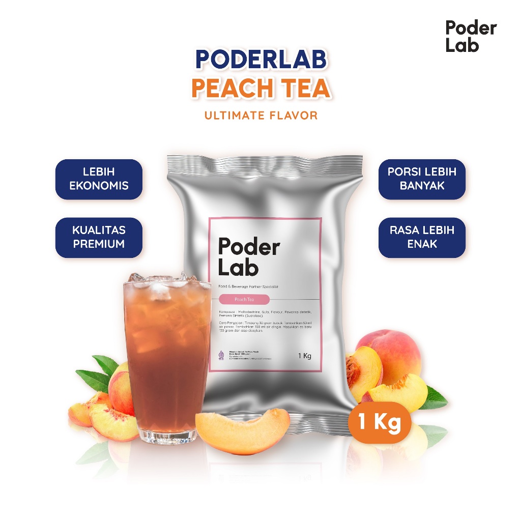 

PODERLAB - Peach Tea Powder Bubuk Minuman Rasa Peach Tea 1 KG