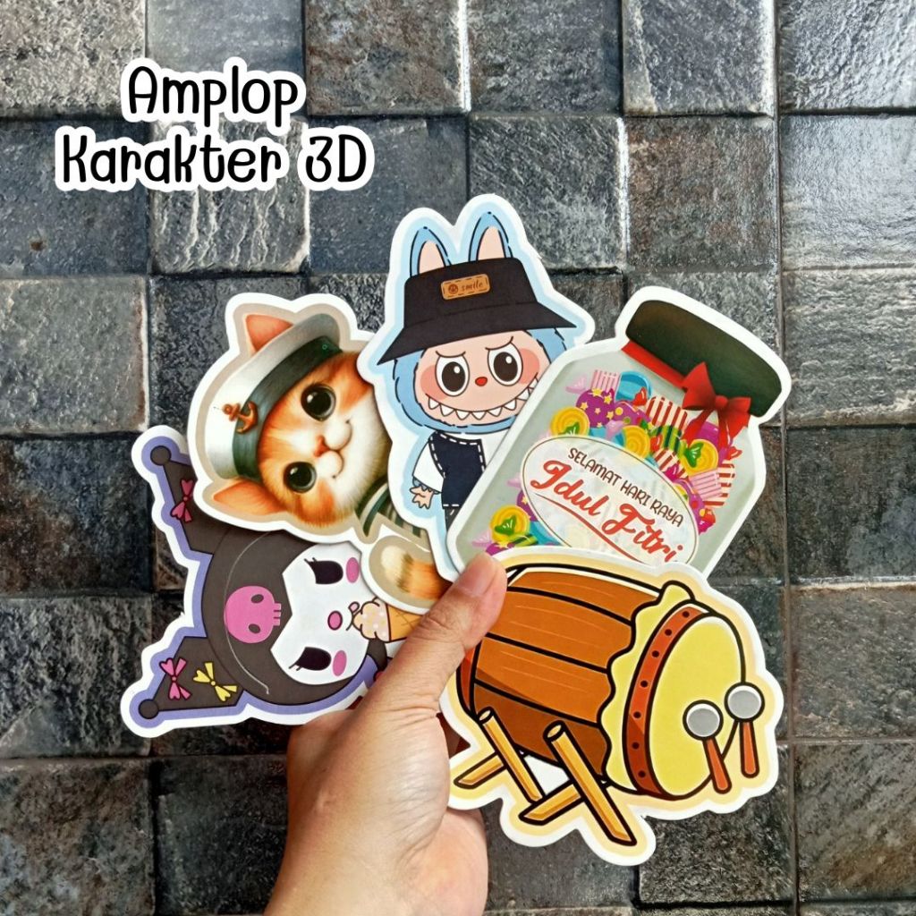 

[1 PACK isi 5 Pcs] Amplop Angpau Lebaran Kartun 3D Amplop Lebaran 2025