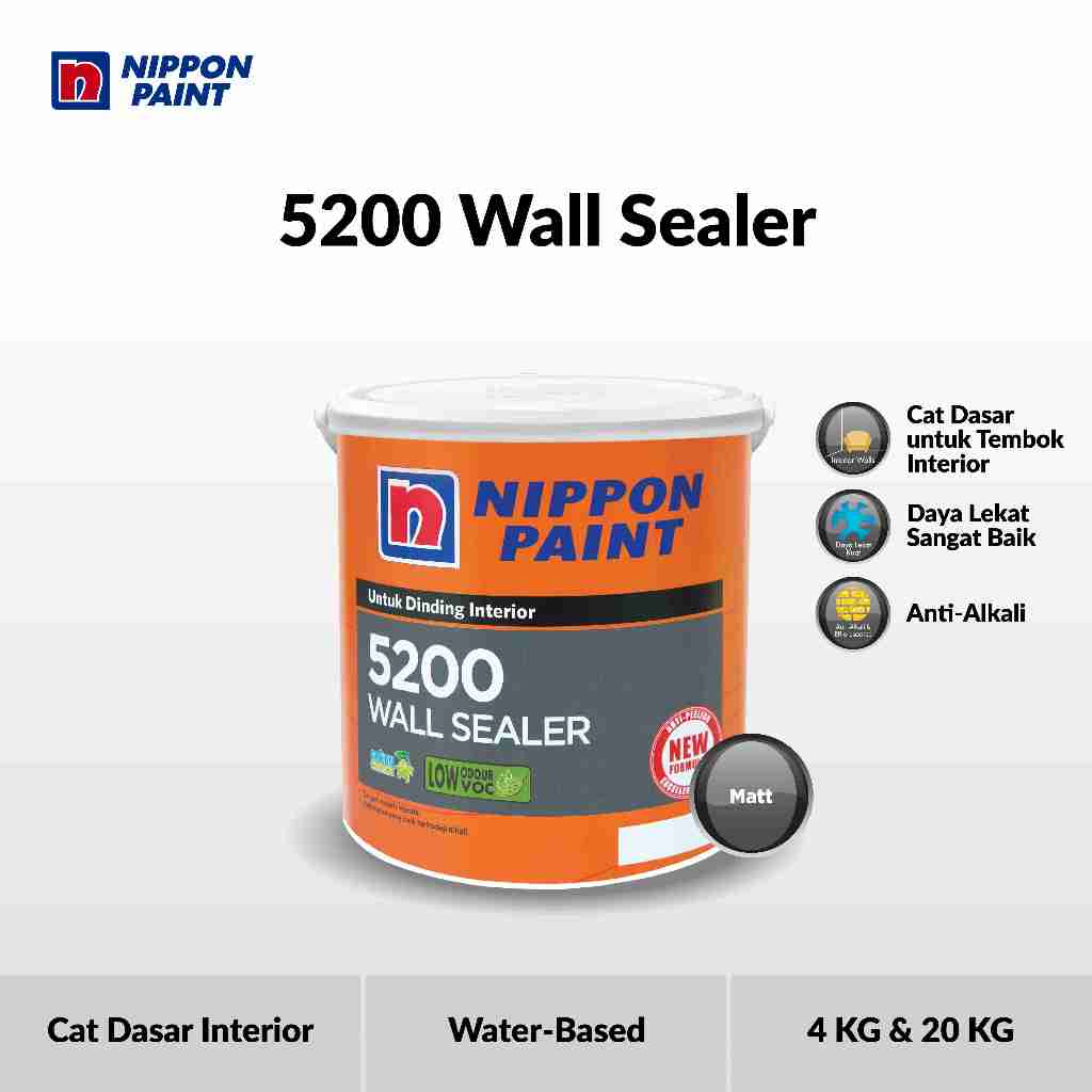 5200 WALL SEALER -20KG- CAT DASAR DINDING INTERIOR NIPPON PAINT
