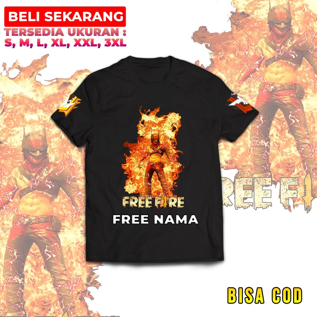 Kaos Distro Remaja Game FREE FIRE Karakter Free Fire Api Terbaru Bisa COD - Game FF