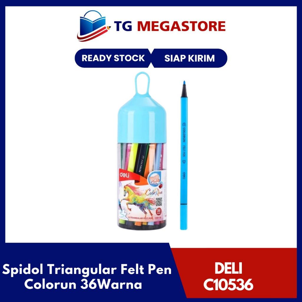 

Spidol DELI Triangular Felt Pen Colorun 36Warna - C10536