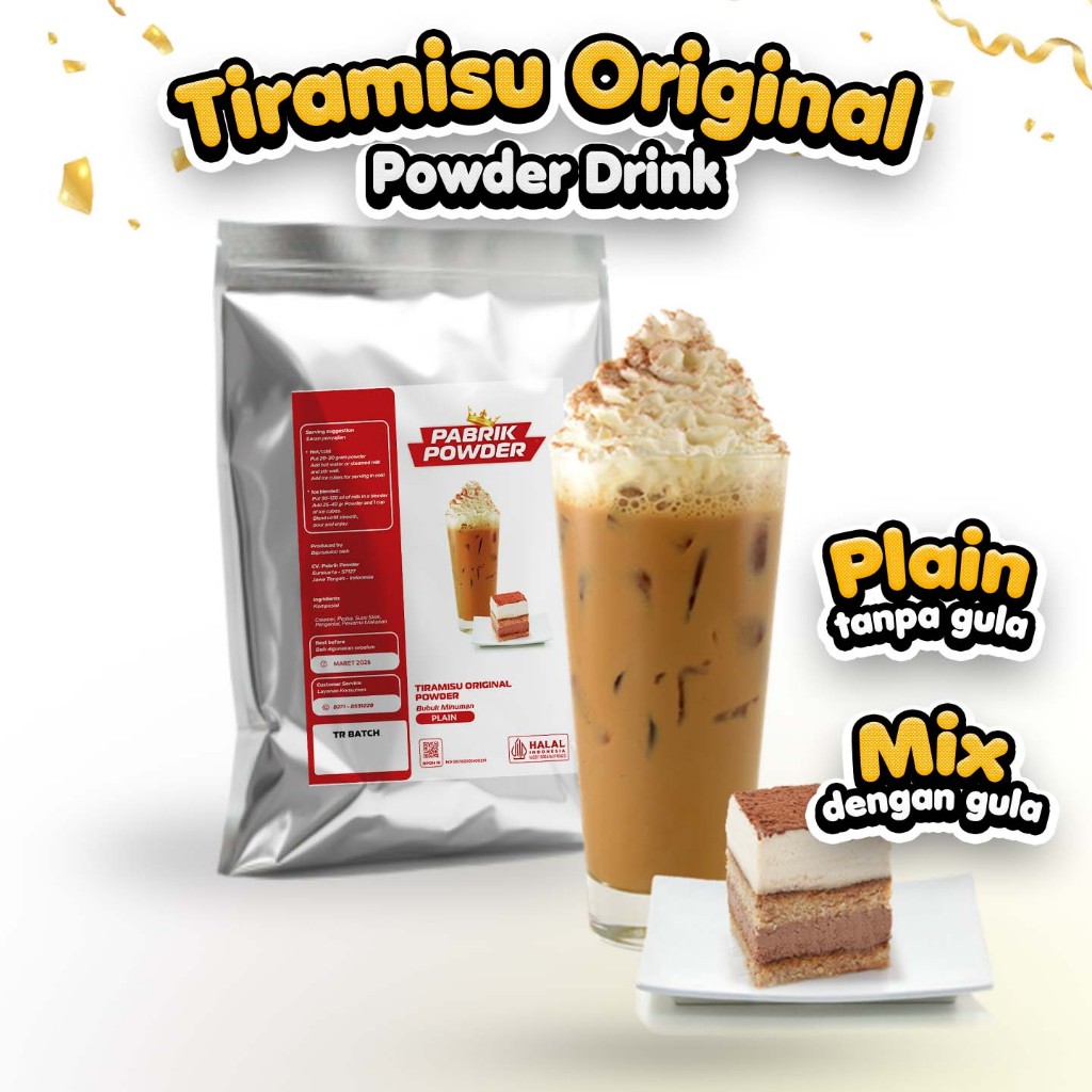 

Powder Minuman Tiramissu Original, Bubuk Minuman Rasa Tiramisu, Powder Drink