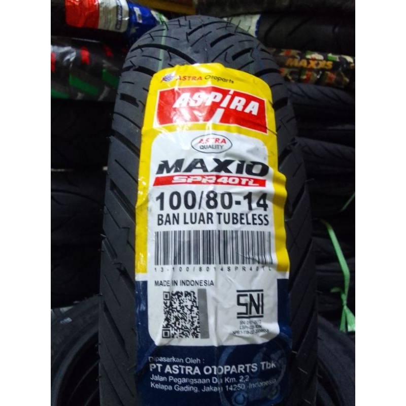 ban tubeless Vario 125 belakang 100/80-14 Aspira