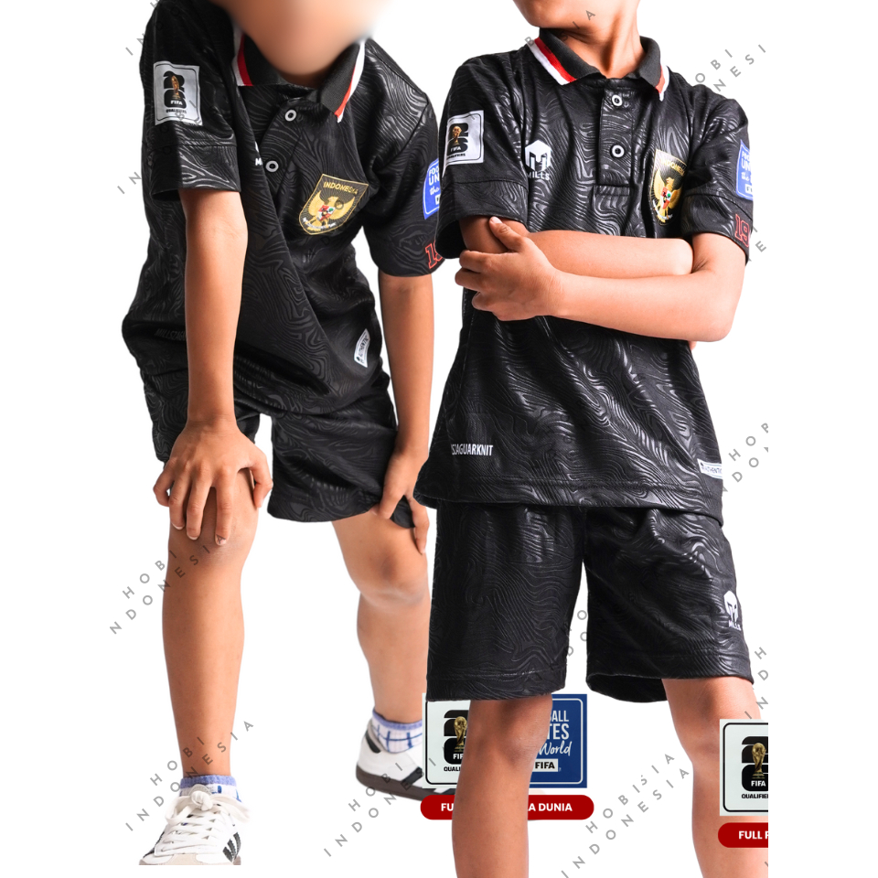 Setelan Jersey Anak Mills Hitam Timnas Indonesia Terlaris