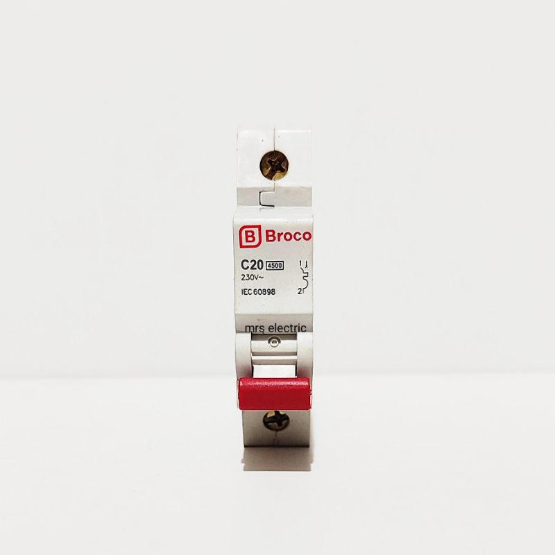 MCB 20 AMPERE 230V 1 PHASE BROCO 17320C SNI