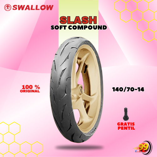 Ban SWALLOW SLASH Soft Compound Motor YAMAHA AEROX 140/70 Ring 14 Tubeless