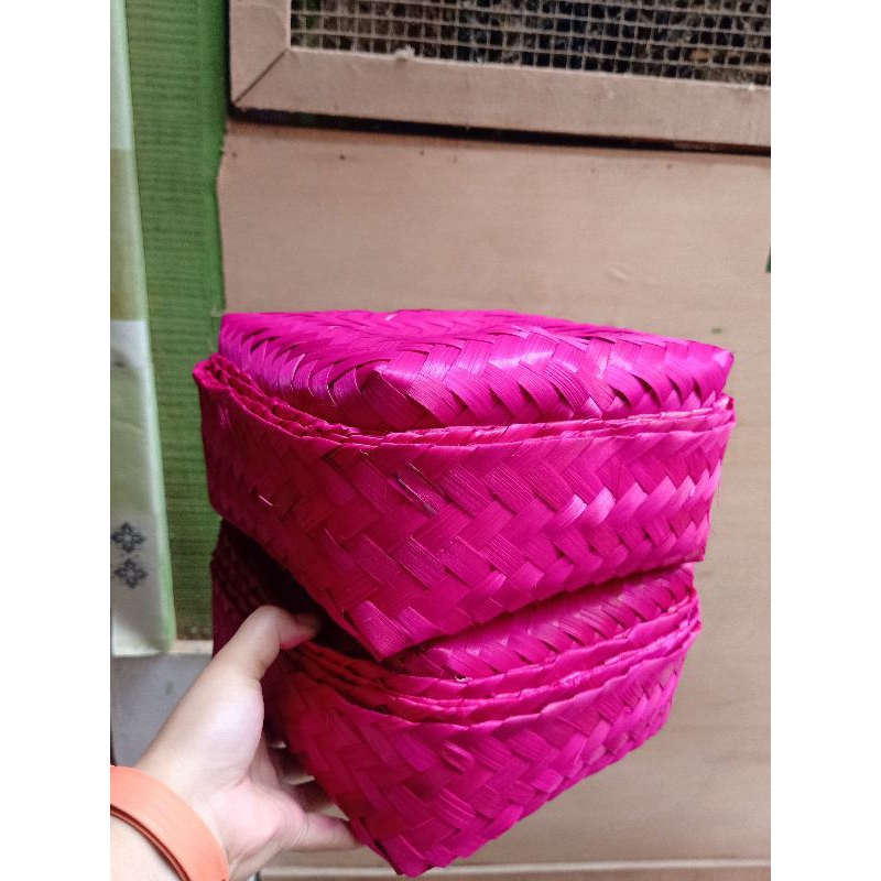 SEPASANG BESEK WARNA PINK 18X18 BESEK HIAS BESEK HAMPERS BESEK PURWOREJO