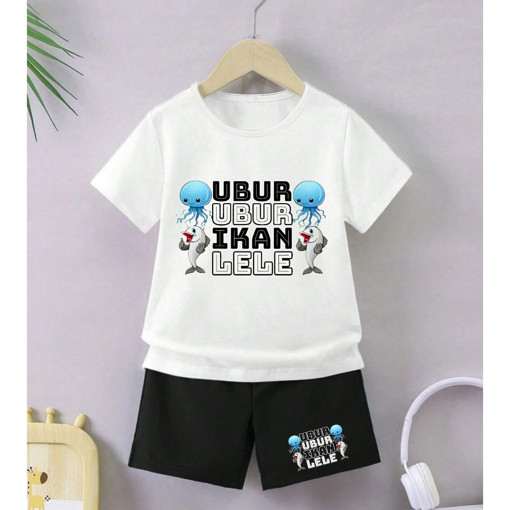 GG Setelan Anak Celana Hitam Cewek Cowok Tema Ubur Ubur Ikan Lele Gambar Ikan Lele