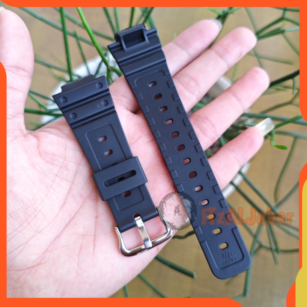 Tali pengganti jam tangan Casio G shock DW-5900 DW-6900 DW-5300 DW-6600 Karet premium 16mm (Spring b