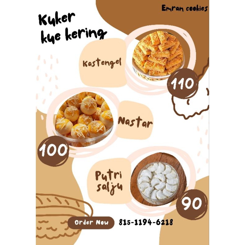 

kue kering lebaran (kastengel, nastar dan putri salju) isi toples 500 gram