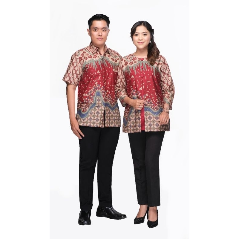 Batik Cauple/Sarimbit Blus (Atasan) Areta Merah