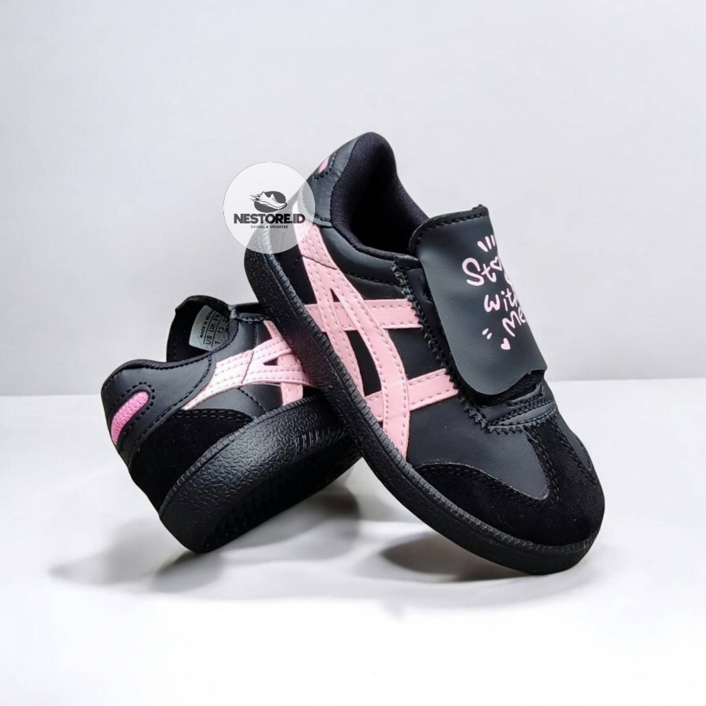 Sepatu anak anak onitsuka kids tokuten sneakers anak perempuan hitam ukuran 21-35