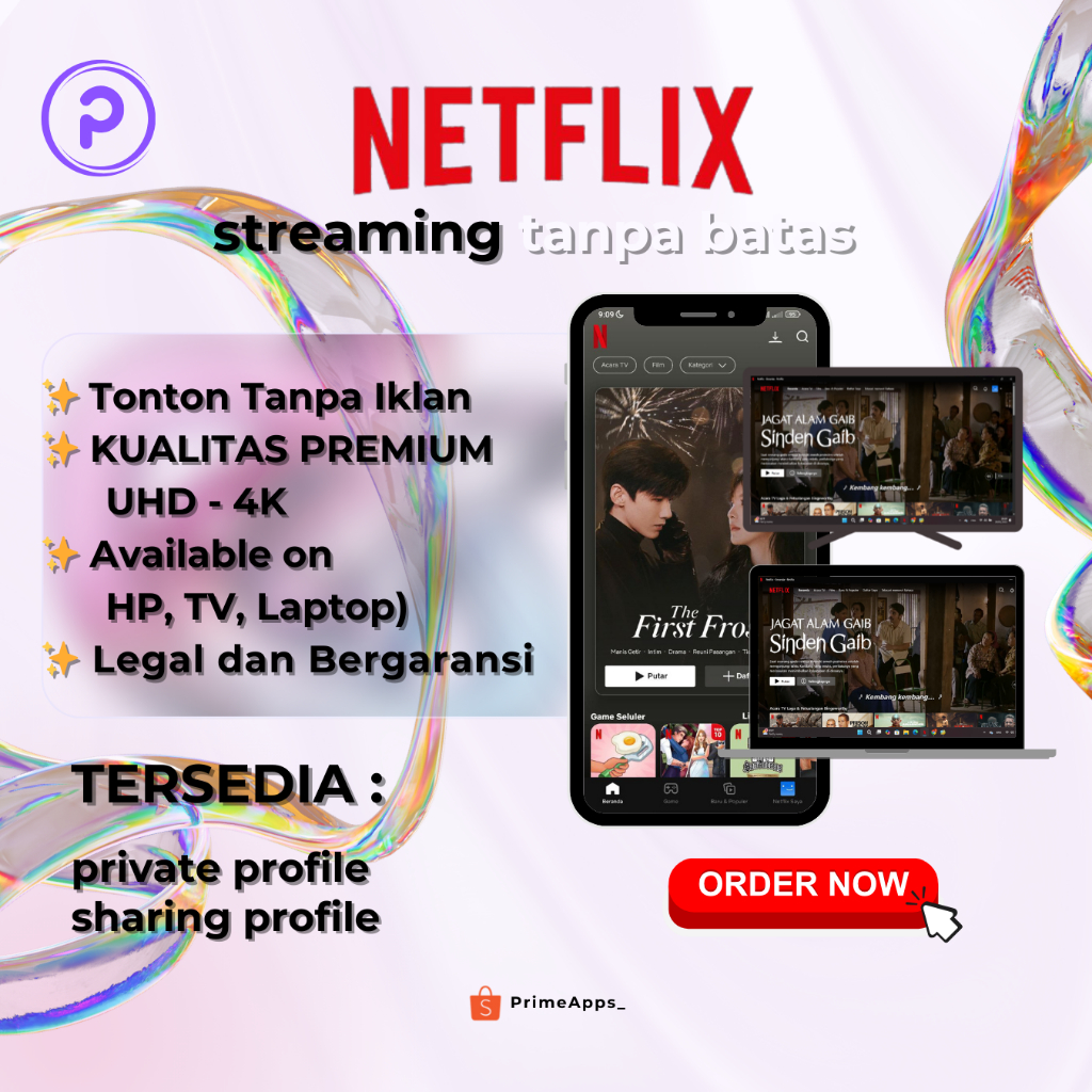 NETFLIX STREAMING KUALITAS PREMIUM UHD 4K ANTI ERROR