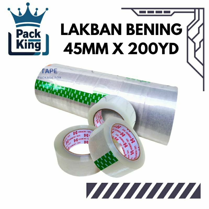 

Lakban Bening 200 yard 1 Slop isi 6 Harmony Tape Clear Selotip Solasi Berkualitas Termurah