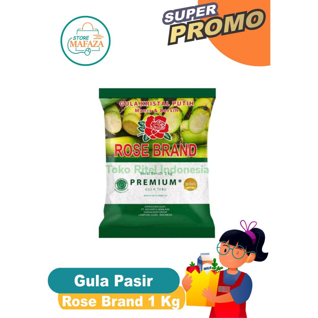 

ROSE BRAND Gula Pasir Premium Rose Brand Hijau 1kg Promo