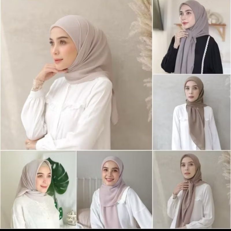 krudung Paris sekolah tebal tidak nerawang neci full 4sisi jilbab segi4