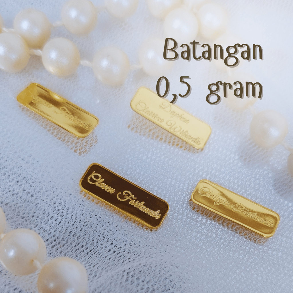Wonderful Wish Emas Batangan 24Karat Ukir Custom 0.5 Gram
