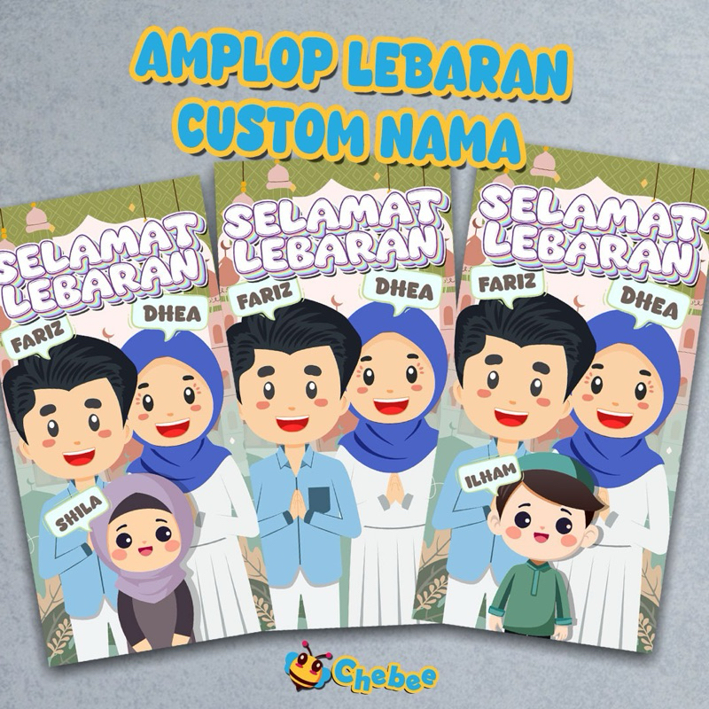 

Amplop Lebaran 2025 ( 1Pack Isi 6Pcs ) Custom Nama Keluarga